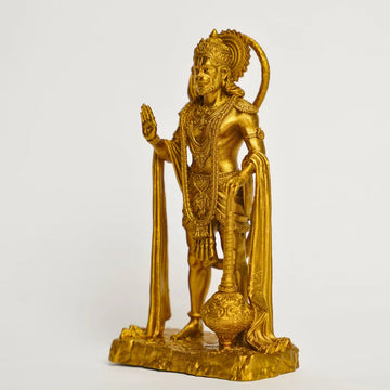 Standing Golden Hanuman Size Approx 12 Cm - 2