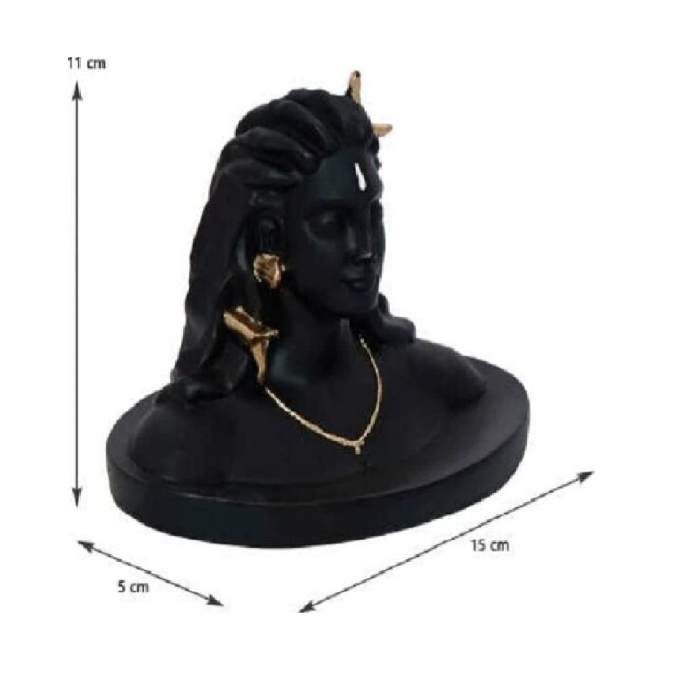 Dhyana Mudra Adiyogi Shiva Black Idol - 8 Inch