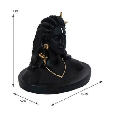 Dhyana Mudra Adiyogi Shiva Black Idol - 8 Inch