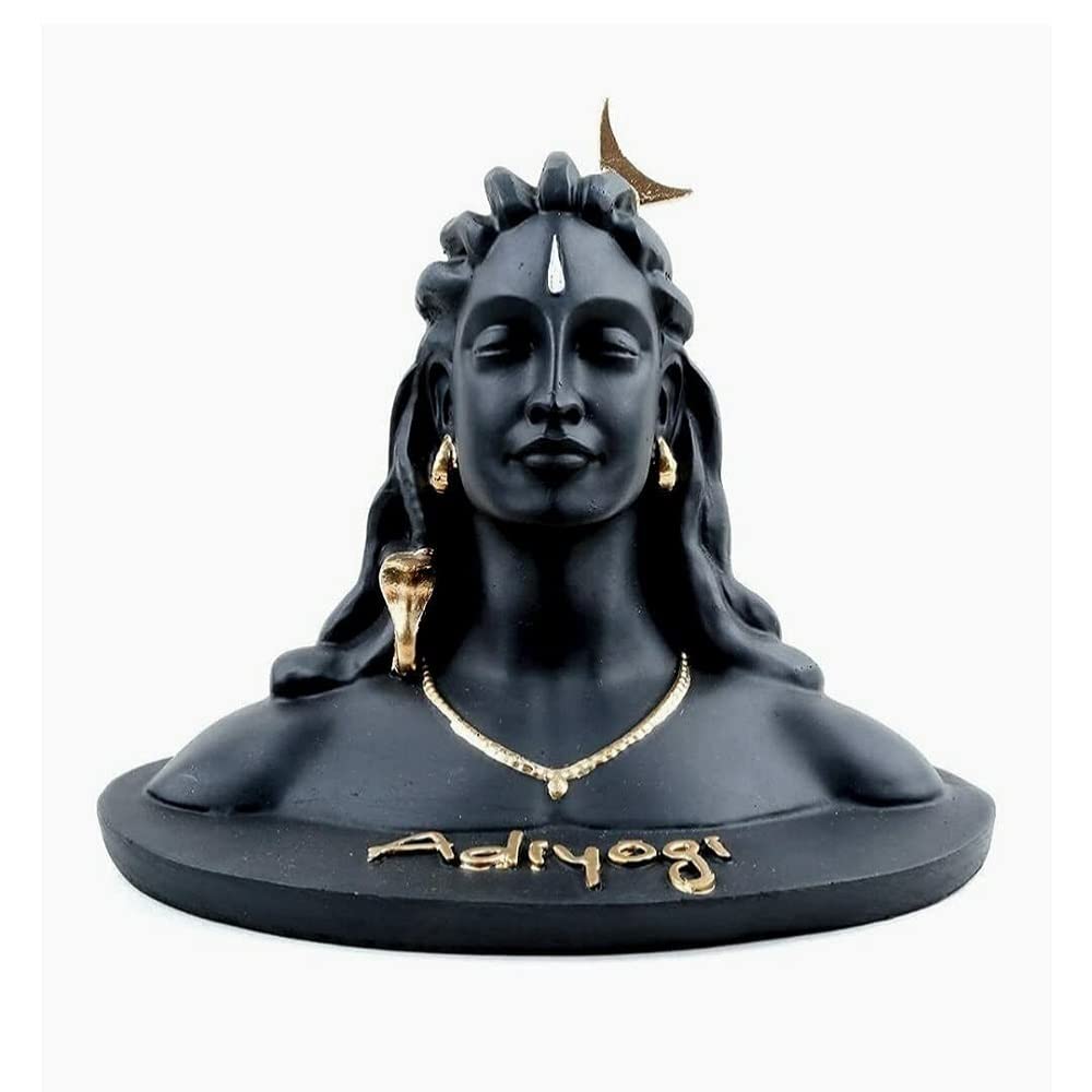 Dhyana Mudra Adiyogi Shiva Black Idol - 8 Inch