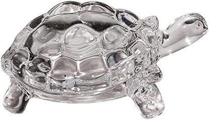 Crystal Tortoise With Plate (Size Approx 4.5 Inch)