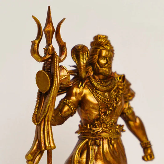 Golden Standing Shiv Idol (Size Approx 11 Inches)