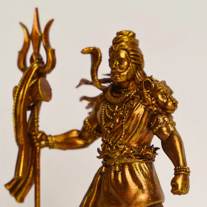 Golden Standing Shiv Idol (Size Approx 11 Inches)