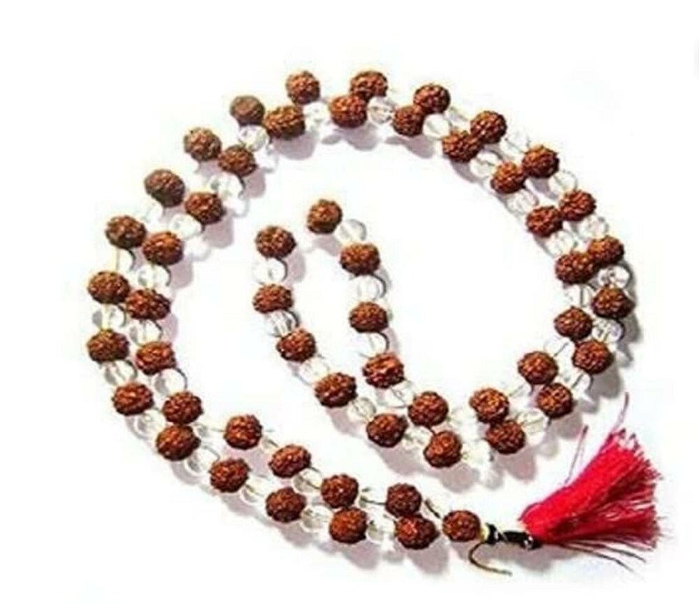 Sphatik Rudraksha Mala Jaap Mala 7.50 mm