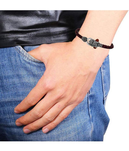 Leather Mahakal Bracelet (Free Size)