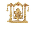 Ganesh Ji Golden Sitting Metal Idol