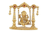 Ganesh Ji Golden Sitting Metal Idol