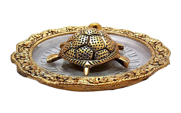 Golden Glass Tortoise Plate Size Approx 13.6 Cm - 3