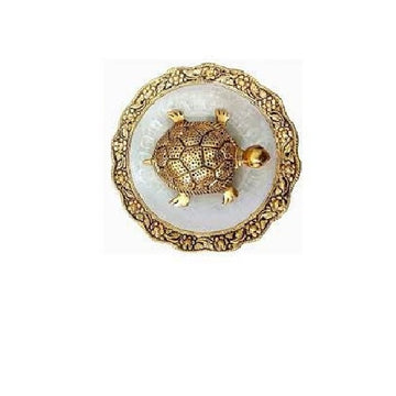 Golden Glass Tortoise Plate Size Approx 13.6 Cm - 2