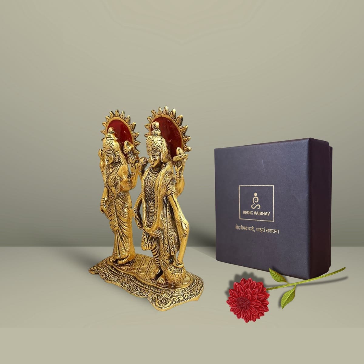 Laxmi Vishnu Metal Idol Size Approx 14 CM