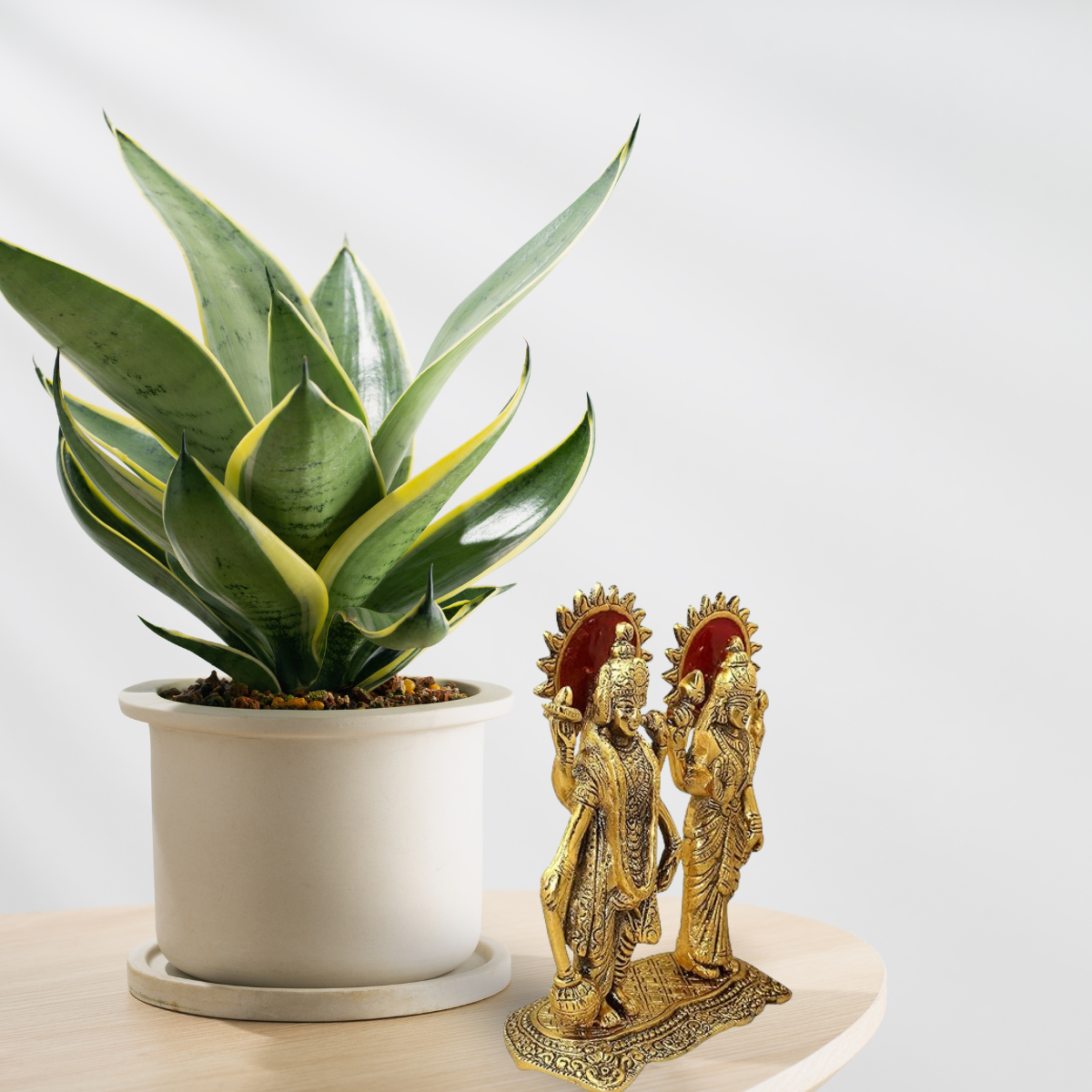 Laxmi Vishnu Metal Idol Size Approx 14 CM