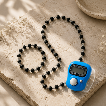Karungali Devotional Kit (Karungali Mala + Karungali Bracelet + Japa Counter) - 1