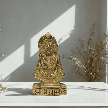 Khatushyam Ji in Brass – Antique Finish Divine Idol - 1