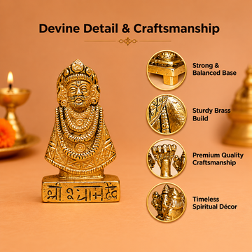 Khatushyam Ji in Brass – Antique Finish Divine Idol - 3