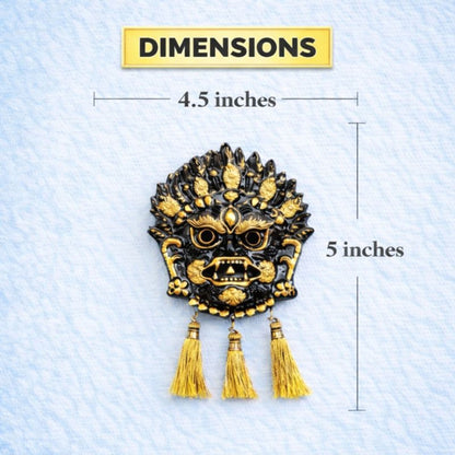 Powerful Kirtimukh Nazar Battu for Home | Black & Golden Wall Hanging with Tassels | Evil Eye Protection & Vastu Remedy