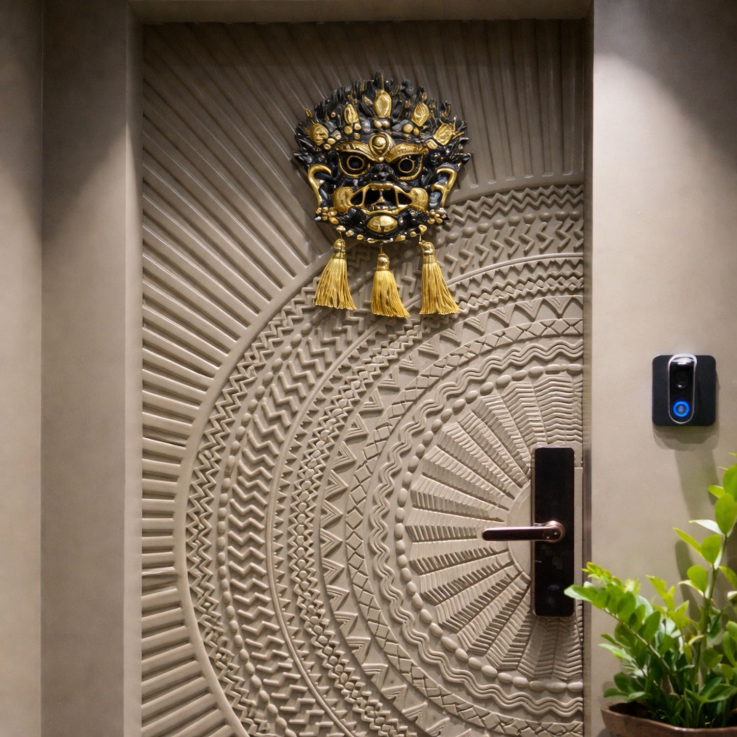 Powerful Kirtimukh Nazar Battu for Home | Black & Golden Wall Hanging with Tassels | Evil Eye Protection & Vastu Remedy