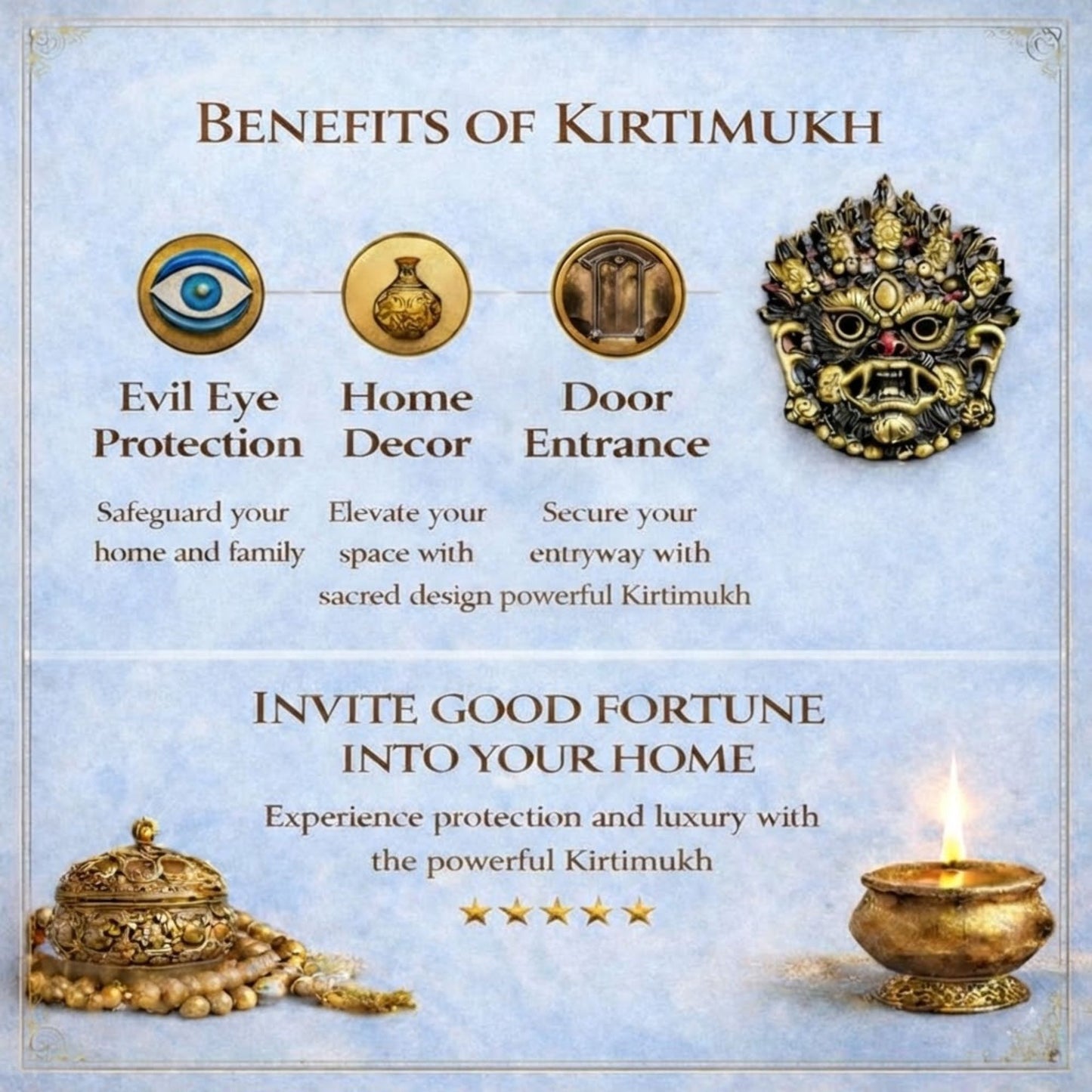 Powerful Kirtimukh Nazar Battu for Home | Black & Golden Wall Hanging with Tassels | Evil Eye Protection & Vastu Remedy