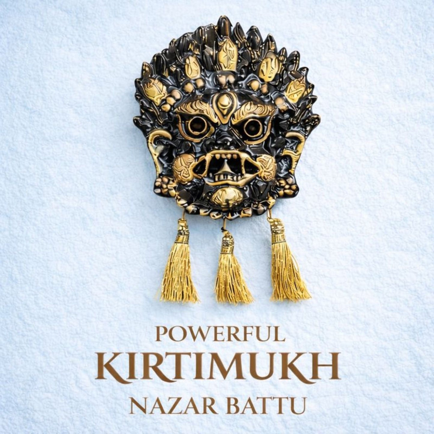 Powerful Kirtimukh Nazar Battu for Home | Black & Golden Wall Hanging with Tassels | Evil Eye Protection & Vastu Remedy
