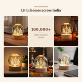 Lakshmi Saraswati Ganesh Ji 3D Crystal Ball Lamp, kept in homes across India