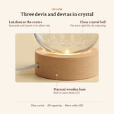 Lakshmi Saraswati Ganesh Ji 3D Crystal Ball Lamp, up close