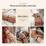 Libra Zodiac Lapis Lazuli & Howlite Bracelet, worn across India