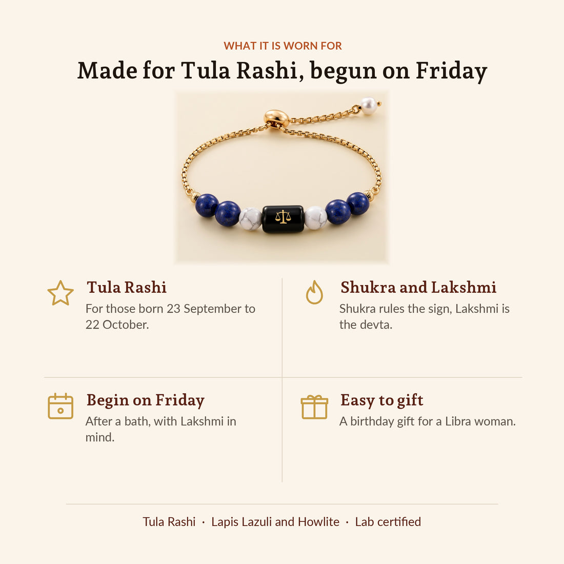 Libra Zodiac Slider Bracelet for Women, what it is worn for