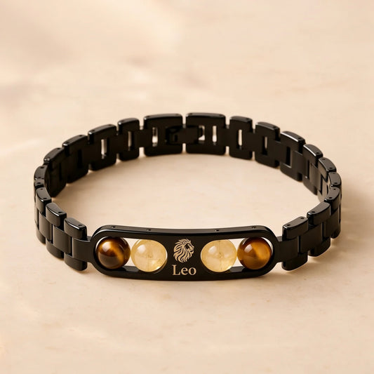 Leo Zodiac Metal Bracelet with FREE Evil Eye Bracelet