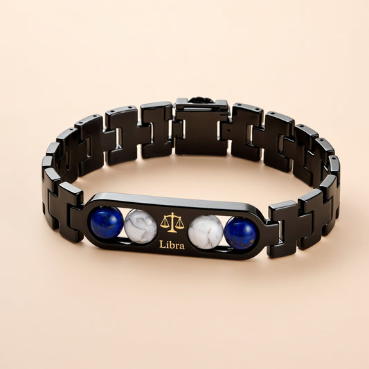 Libra Zodiac Metal Bracelet with FREE Evil Eye Bracelet