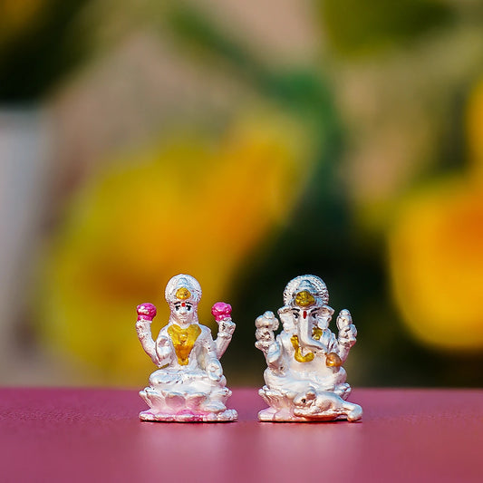 Mini Laxmi Ganesh Ji Idol Set – 999 Pure Silver