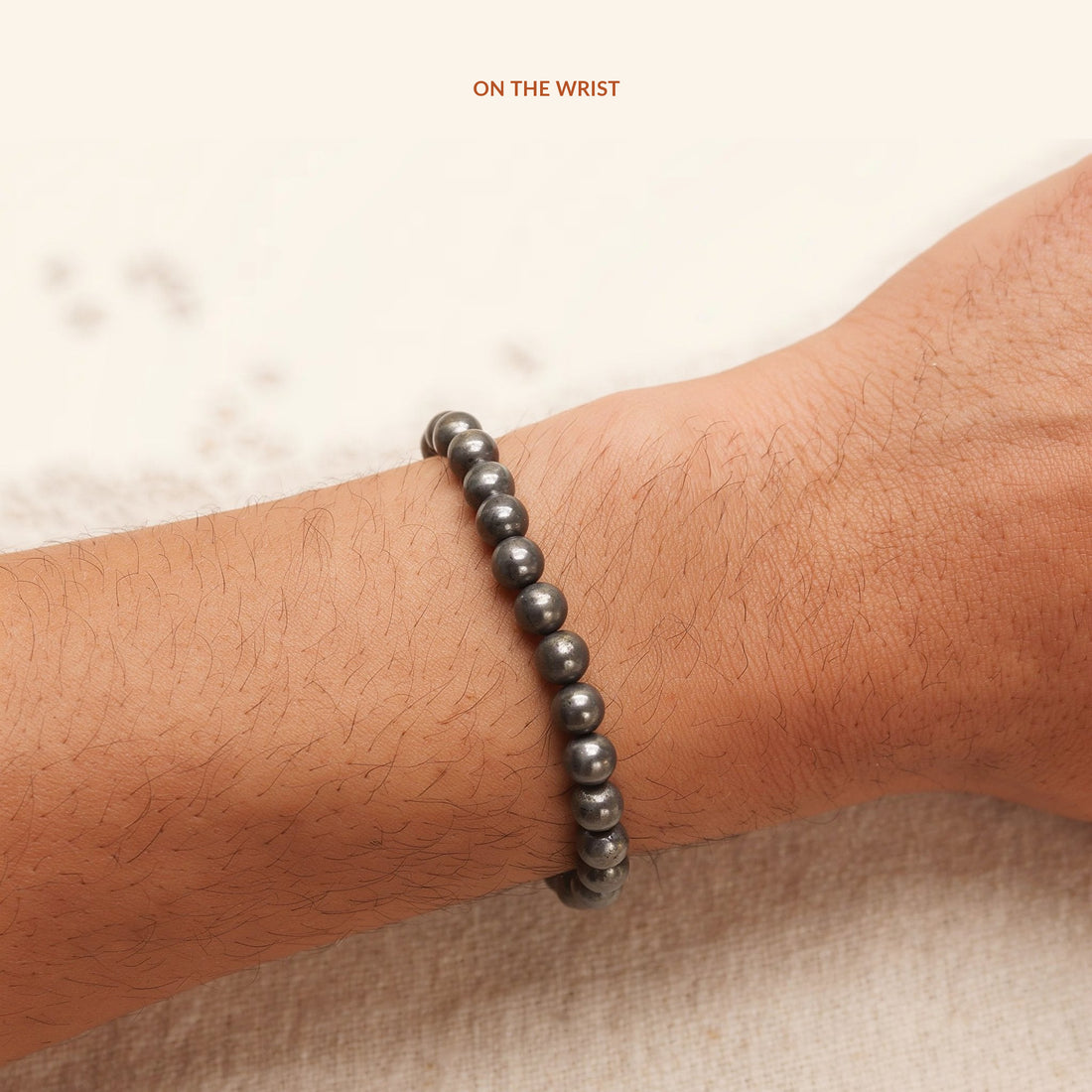 Money Magnet Pyrite Bracelet, on the wrist