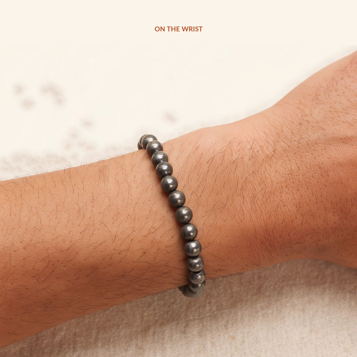 Money Magnet Pyrite Bracelet, on the wrist