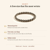 Money Magnet Pyrite Bracelet, size and fit