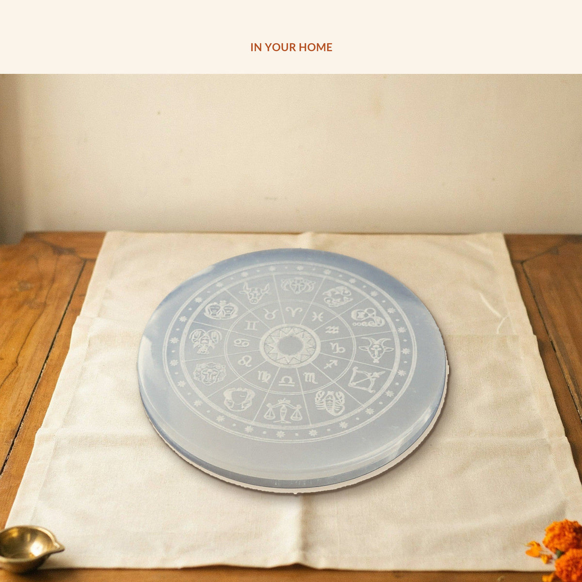Natural Selenite Charging Plate, in use