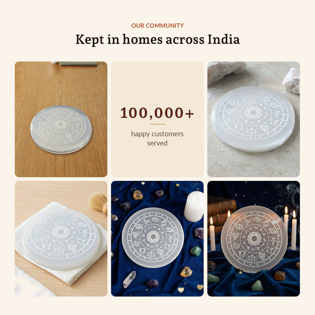 Natural Selenite Charging Plate, kept in homes across India
