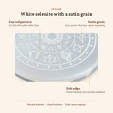 Natural Selenite Charging Plate, up close