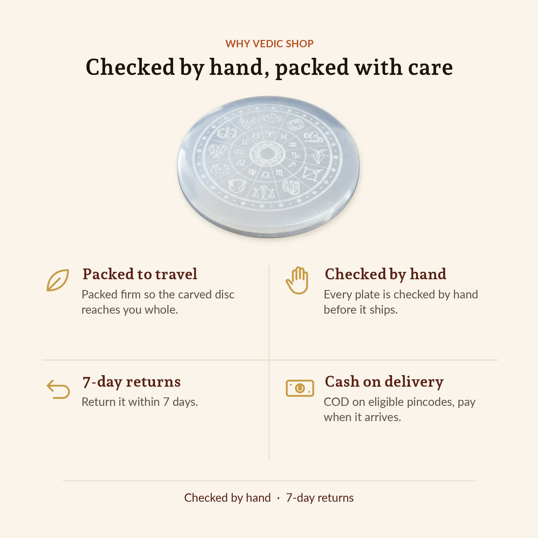 Natural Selenite Charging Plate, why Vedic Shop