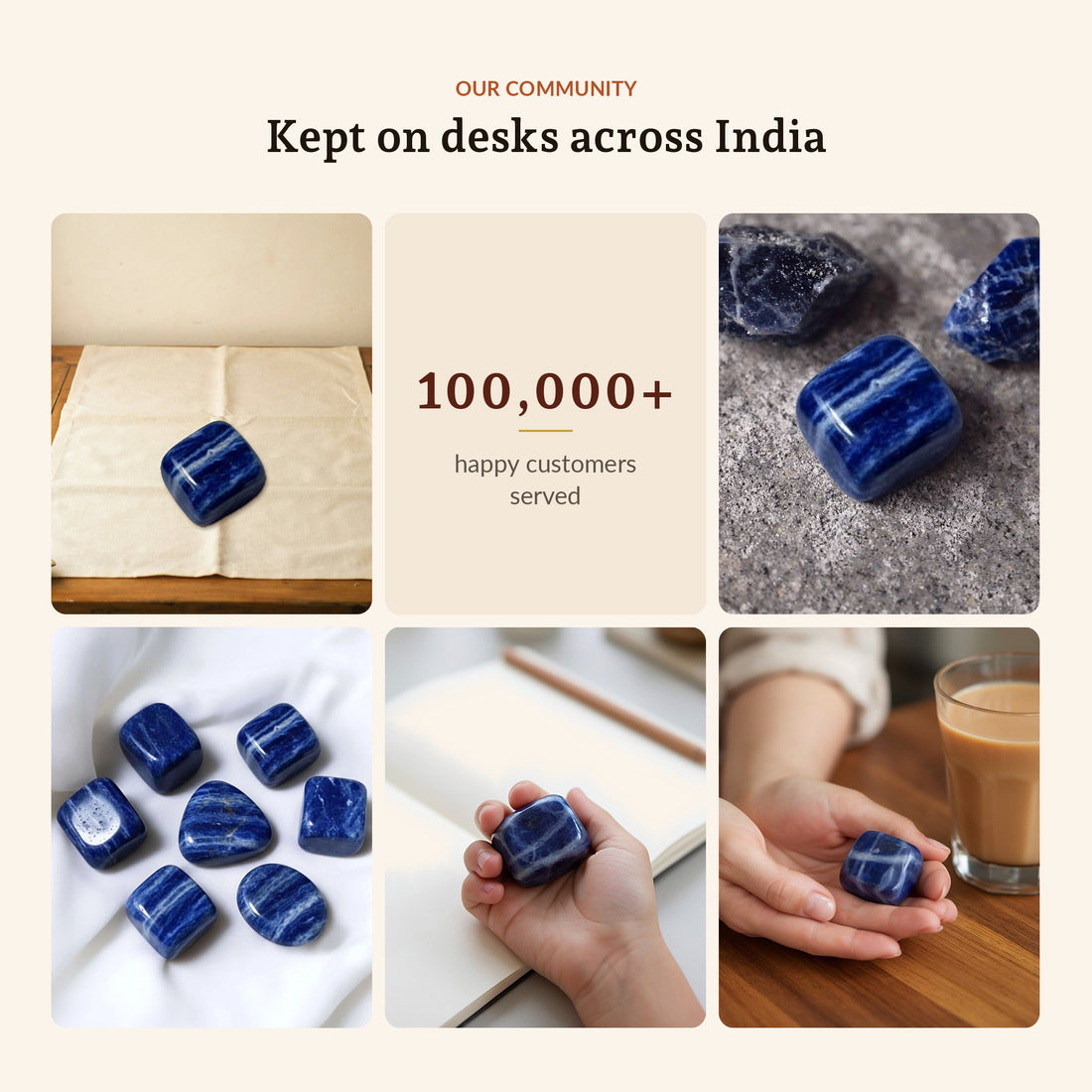 Natural Sodalite Tumble, kept in homes across India