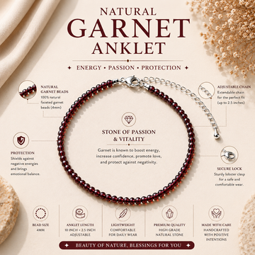 Natural Garnet Anklet - 2