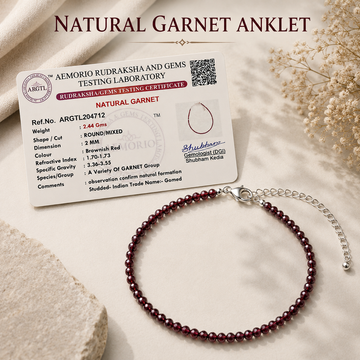 Natural Garnet Anklet - 3