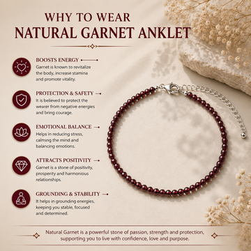 Natural Garnet Anklet - 4
