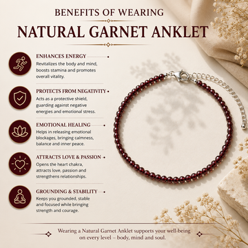 Natural Garnet Anklet - 5