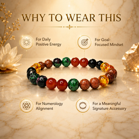 Ruling Number 1 | Crystal Bracelet | Numerology Bracelet - 8mm - 4