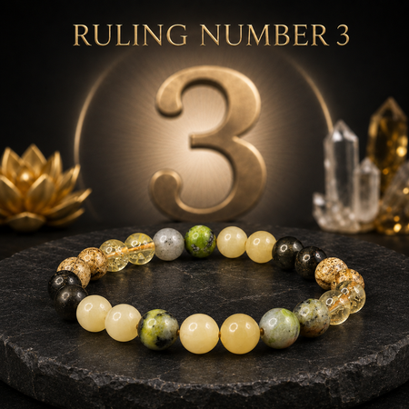 Ruling Number 3 | Crystal Bracelet | Numerology Bracelet - 8mm - 1