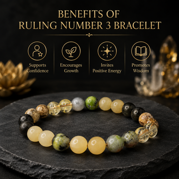 Ruling Number 3 | Crystal Bracelet | Numerology Bracelet - 8mm - 3