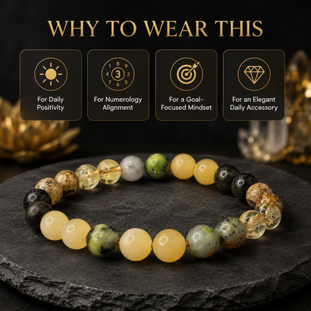 Ruling Number 3 | Crystal Bracelet | Numerology Bracelet - 8mm - 4