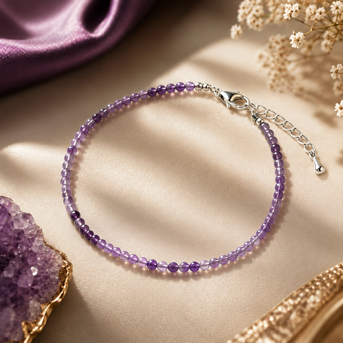 Natural Amethyst Anklet