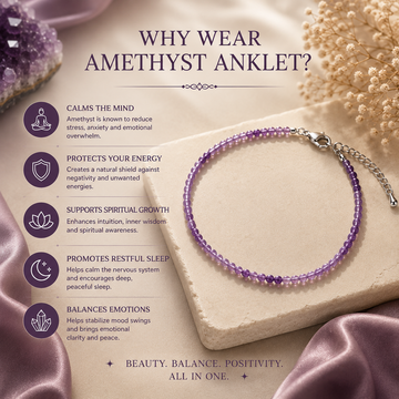 Natural Amethyst Anklet - 3