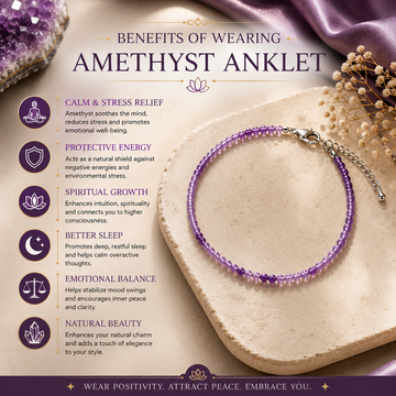 Natural Amethyst Anklet - 4