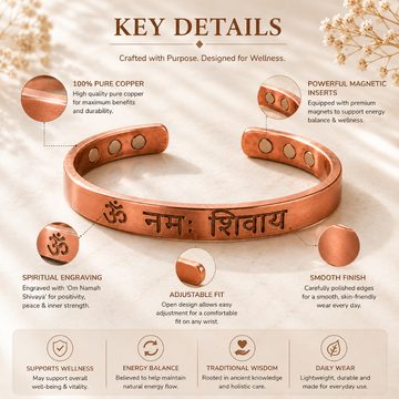 Om Namah Shivaya Copper Bracelet - 2