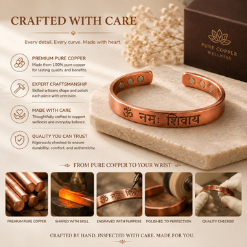 Om Namah Shivaya Copper Bracelet - 4